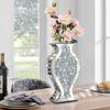 ALLARTONLY Crushed Diamond Mirror Vase Crystal Silver Glass Stunning Decorative Vase Flower Luxury for Home Dcor. Cant Hold Water. view 2