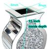 ALLARTONLY Crushed Diamond Mirror Vase Crystal Silver Glass Stunning Decorative Vase Flower Luxury for Home Dcor. Cant Hold Water. view 3
