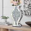ALLARTONLY Crushed Diamond Mirror Vase Crystal Silver Glass Stunning Decorative Vase Flower Luxury for Home Dcor. Cant Hold Water. view 4