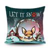 MALIHONG Happy Winter Dog Lover Throw Pillow Cover Cute Peeking Dog Chihuahua Let it Snow Christmas Pillowcase for Sofa Bed Home Decorative 16x16 Inch view 1