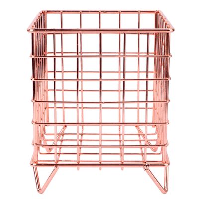 1pc Storage Basket Iron Art Container Desktop Basket Sundries Container Storage Supply Snacks Metal Grid Iron Art