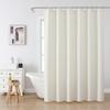 Waffle Weave Shower Curtain with Stainless Steel Hooks - 230 GSM Heavy Duty Fabric Bath Curtains, Hotel Luxury Quality, Water Resistant, Machine Washable, Weighted Hem, 72 x 84 Inches (Cream) view 2