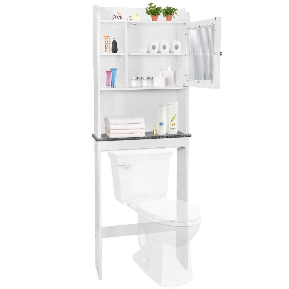 Over The Toilet Space Saver Organization Wood Storage Cabinet Home Bathroom