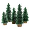 Christmas Tree RENRUIRUI- Desktop Miniature Sisal Tree Milk Bottle Brush Tree Xmas Table Top Decor Winter Crafts Ornaments Green (Size : 6pcs) view 1
