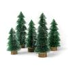 Christmas Tree RENRUIRUI- Desktop Miniature Sisal Tree Milk Bottle Brush Tree Xmas Table Top Decor Winter Crafts Ornaments Green (Size : 6pcs) view 2