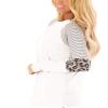 Andongnywell Women's Crew Neck Long Sleeve Leopard Print Color Block Casual Loose T-Shirt Tops Blouse (White,Small) view 2