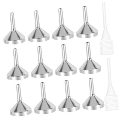Baluue Essential Oil Set 12Pcs Small Metal Funnels with 2 Pack Mini Pipette Make Up Tools for Filling Small Mini Bottles Containers Atomizers Perfume Liquid () Makeup Set