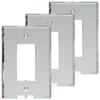 GlassAlike Single Decora(GFI) | Premium 3/16" Thick Acrylic Mirror GFCI/Rocker Wall Plate Cover with Gasket/Frame for Flush Mount | Oversized 3-7/16"x 5" | Looks Like Glass Mirror Only Better|3 Pack view 2