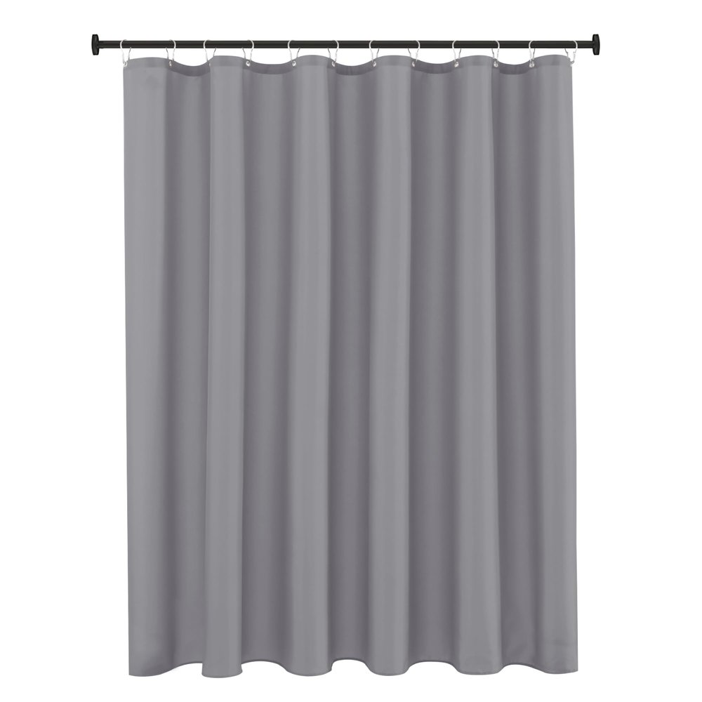 Biscaynebay Fabric Narrow Stall Shower Liners 36" Width by 72" Length, Silver Grey Water Resistant Bathroom Curtains, Rust Resistant Grommets (6 Holes) Weighted Bottom Machine Washable