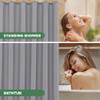 Biscaynebay Fabric Narrow Stall Shower Liners 36" Width by 72" Length, Silver Grey Water Resistant Bathroom Curtains, Rust Resistant Grommets (6 Holes) Weighted Bottom Machine Washable view 4