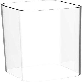 AK Lighting Clear Square Glass Lamp Shade, Clear Glass Candle Holder, Bottomless Glass Chimney Tube (4IN x 8IN)