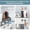 BHeadCat Toothbrush Holders for Bathrooms Wall Mounted, 6 Slot Toothbrush Holder with 2 Automatic Toothpaste Dispensers, 2 Magnetic Cups, Large Capacity Bathroom Organizer, Wall Storage with Drawer view 4