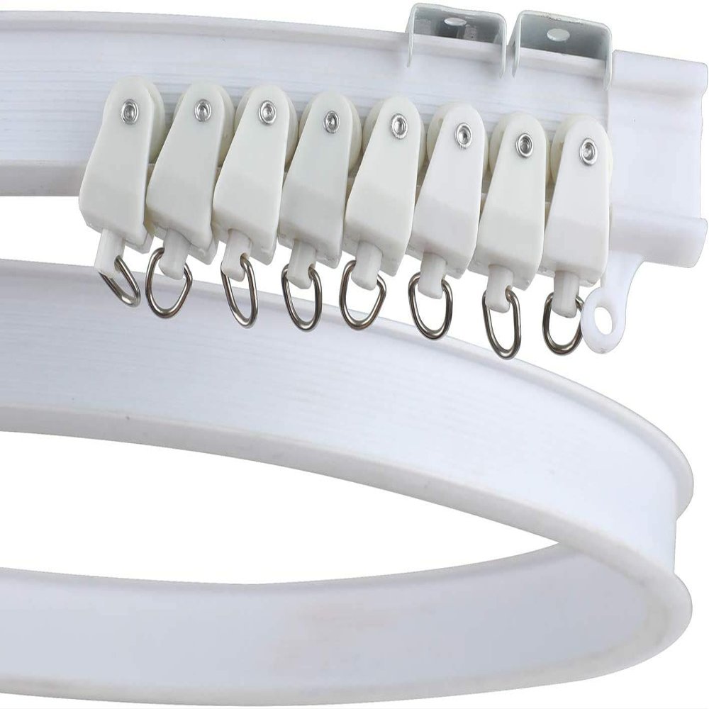 Z-Color Alloy Plastic Windows and Balcony Curtain Track Soft Curved Track Curved Track Rail Slide Rail Accessories (4 Meters)