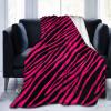 Pink and Black Zebra Print Throw Blanket Ultra-Soft Micro Fleece Blanket Movies Blanket for Bed Couch Living Room 50"x40" view 1