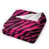 Pink and Black Zebra Print Throw Blanket Ultra-Soft Micro Fleece Blanket Movies Blanket for Bed Couch Living Room 50"x40" view 2