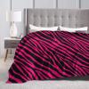 Pink and Black Zebra Print Throw Blanket Ultra-Soft Micro Fleece Blanket Movies Blanket for Bed Couch Living Room 50"x40" view 4