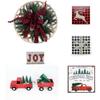 Fraser Hill Farm 5-Piece Christmas Decorating Kit, Modern Farmhouse Christmas Home Decor, Perfect for Mantel, Hearth, Tabletop, and Bookshelf, Buffalo Plaid view 1