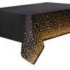 10 Packs Premium Plastic Rose Gold Dot Tablecloth 54 Inch x 108 Inch Rectangle Table Cover Confetti (10pcs 54"x108"/137x274cm, Black) view 1
