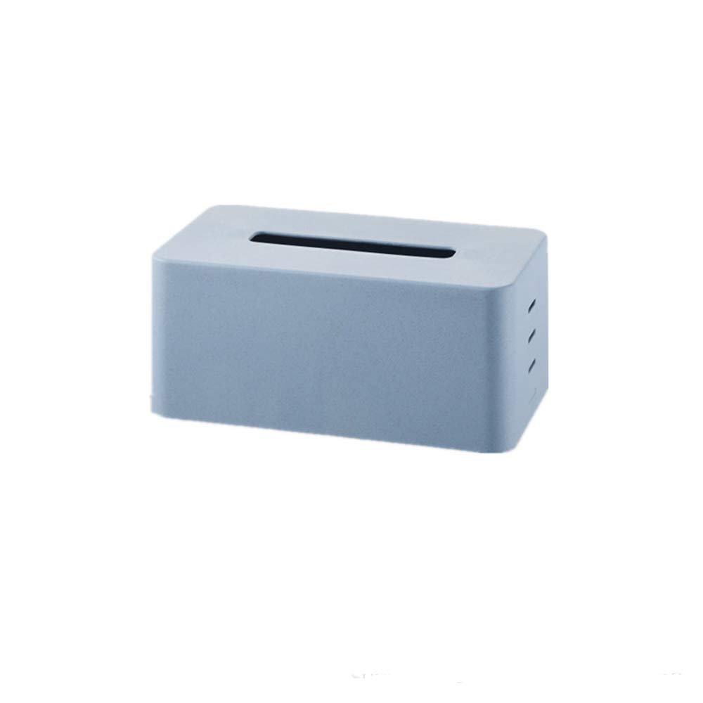SUNGFINE Plastic Paper Facial Tissue Rectangular Facial Tissue Dispenser Box Holder with Bottom, Bathroom Vanity Countertops Desks Office (Blue, 8.46"4.7"3.7")