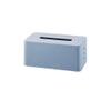 SUNGFINE Plastic Paper Facial Tissue Rectangular Facial Tissue Dispenser Box Holder with Bottom, Bathroom Vanity Countertops Desks Office (Blue, 8.46"4.7"3.7") view 1
