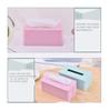 SUNGFINE Plastic Paper Facial Tissue Rectangular Facial Tissue Dispenser Box Holder with Bottom, Bathroom Vanity Countertops Desks Office (Blue, 8.46"4.7"3.7") view 3