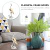 NUOBESTY Cast Iron Crane Bird Statues Standing Metal Patina Bird Iron Art Table Figurine Home Table Desk Office Christmas Decor view 4