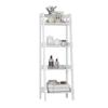UTEX 4-Tier Ladder Shelf, Bathroom Shelf Freestanding, 4-Shelf Spacesaver Open Wood Shelving Unit, Ladder Shelf (White) view 1