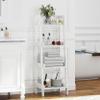 UTEX 4-Tier Ladder Shelf, Bathroom Shelf Freestanding, 4-Shelf Spacesaver Open Wood Shelving Unit, Ladder Shelf (White) view 2