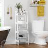 UTEX 4-Tier Ladder Shelf, Bathroom Shelf Freestanding, 4-Shelf Spacesaver Open Wood Shelving Unit, Ladder Shelf (White) view 4