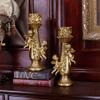 Afairy Set of 2 Cherubs Angels Statue Candle Holders, Pillar Candle Holders for Dining Table, Indoor Home Decorations (Gold) view 3