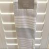 Ladinne Kitchen Towels 3X Set Oversized 20"x30" Gray White Made in Turkey Stripe view 3