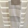 Ladinne Kitchen Towels 3X Set Oversized 20"x30" Gray White Made in Turkey Stripe view 4