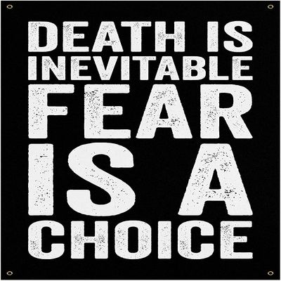 Damdekoli Death Is Inevitable Banner - Home Gym Decor - Large Quotes Wall Art - Motivational Fitness Weightlifting - Sports Inspiration (24 x 36 Inches)