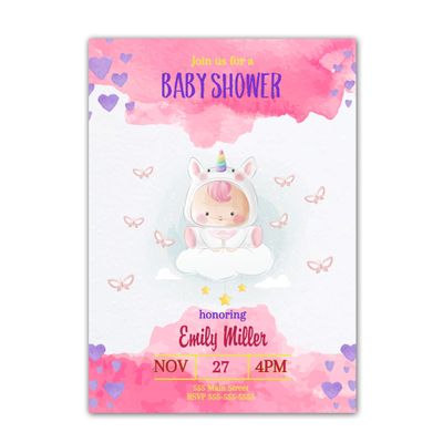 30 baby unicorn invitations girl baby shower or birthday party photo paper