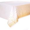10 Packs Premium Plastic Rose Gold Dot Tablecloth 54 Inch x 108 Inch Rectangle Table Cover Confetti (10pcs 54"x108"/137x274cm, Gold-A) view 1