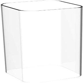 AK Lighting Clear Square Glass Lamp Shade, Clear Glass Candle Holder, Bottomless Glass Chimney Tube (4IN x 6IN)