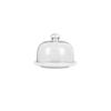 6-inch Dessert Dome, Small Size Cake Snack Dome Household Ceramic Tray with Glass Cover 151512CM Black/White/Blue (Color : White, Size : 151512CM) view 1