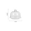 6-inch Dessert Dome, Small Size Cake Snack Dome Household Ceramic Tray with Glass Cover 151512CM Black/White/Blue (Color : White, Size : 151512CM) view 2