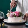 6-inch Dessert Dome, Small Size Cake Snack Dome Household Ceramic Tray with Glass Cover 151512CM Black/White/Blue (Color : White, Size : 151512CM) view 3