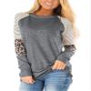Andongnywell Women's Crew Neck Long Sleeve Leopard Print Color Block Casual Loose T-Shirt Tops Blouse (Dark Gray,Large) view 1