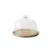 6-10 Inch Cake Dome, Kitchen Food Preservation Cover Hotel Cafe Pastry Ice Cream Display Stand Wood And Glass (Size : 15.415.411.7CM) view 1