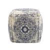 Pasargad Home Grandcanyon Navy/Ivory Cotton Pouf, 17"" x17 x17 (PPF-182-1) view 4