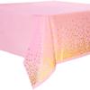 10 Packs Premium Plastic Rose Gold Dot Tablecloth 54 Inch x 108 Inch Rectangle Table Cover Confetti (10pcs 54"x108"/137x274cm, Pink-A) view 1