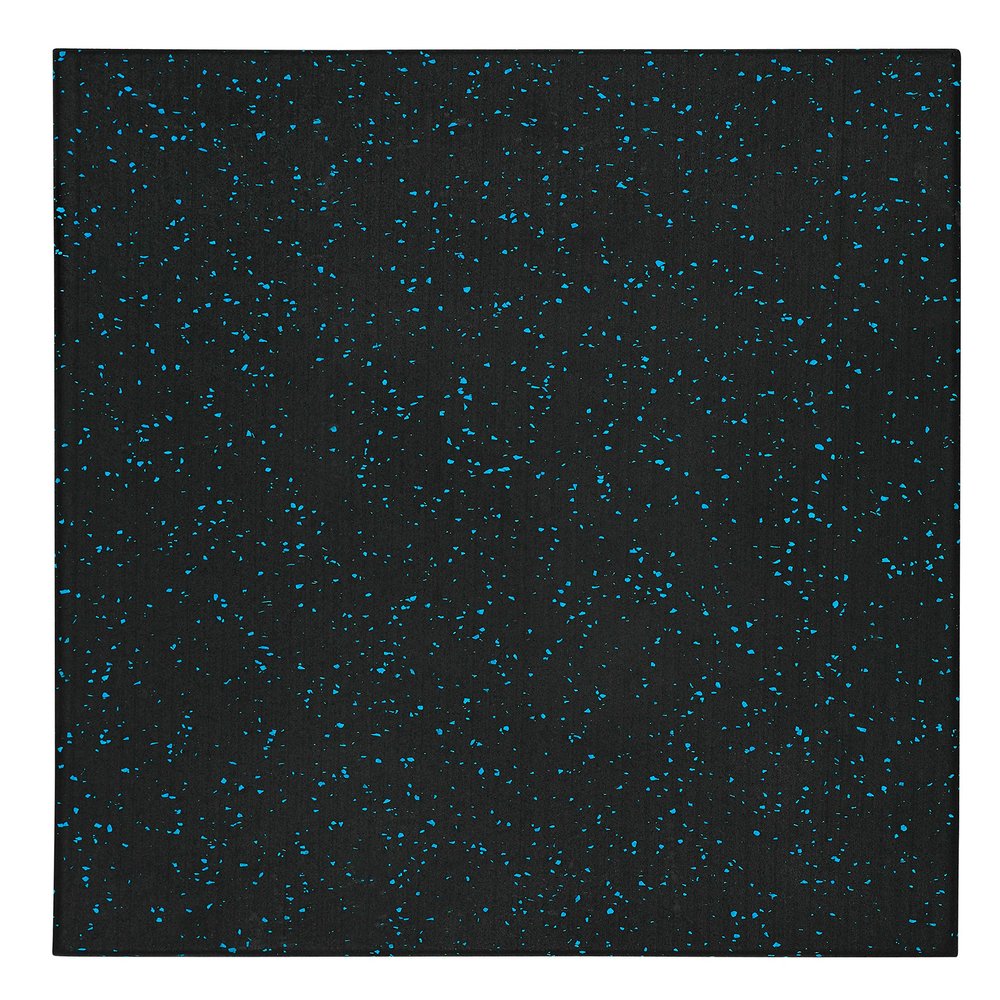 Genaflex Pro Heavy Duty Thick Rubber Gym Floor Tiles High Density Shock Absorbent Laminated Deadlift Mats - 1" Thick X 20" W X 20" L - 2.7 Sq. Ft. (Light Blue/Black, 10 Tiles - 27 Sq. Ft.)