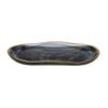 Classic Touch CD350L 13.75 x 7.5 in. Black Alabaster Oval Tray with Gold Scalloped view 1