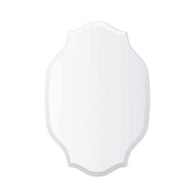 Better Bevel Frameless Oval Mirror | 24" x 36" Bathroom Wall Mirror w/Beveled Edge | Scalloped Curvy Edges | Ultra-Flush Hanging System (Horizontal or Vertical)