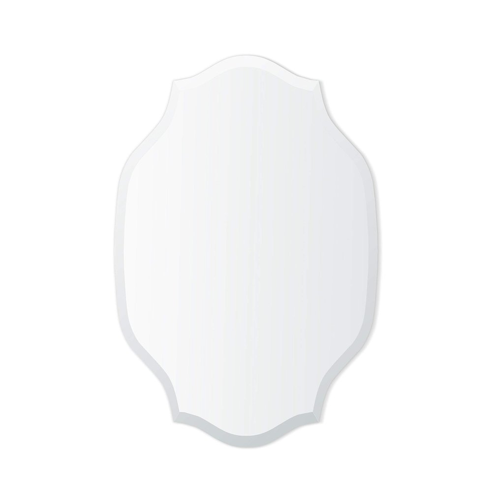 Better Bevel Frameless Oval Mirror | 24" x 36" Bathroom Wall Mirror w/Beveled Edge | Scalloped Curvy Edges | Ultra-Flush Hanging System (Horizontal or Vertical)