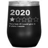 2020 One Star Very Bad Year Review Quarantine Funny Would Not Recommend Stemless Insulated Wine Tumbler BPA Free 12oz view 1