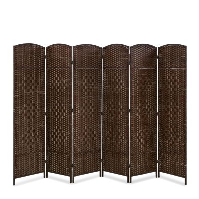 6 Panel Wood Room Divider, 6 Ft Tall Privacy Wall Divider Folding Wood Screen, Each Panel for Home Office Bedroom Restaurant, Best Home Foldable Screen, Light and Easy to Move 70.8" H  17.7" W Brown