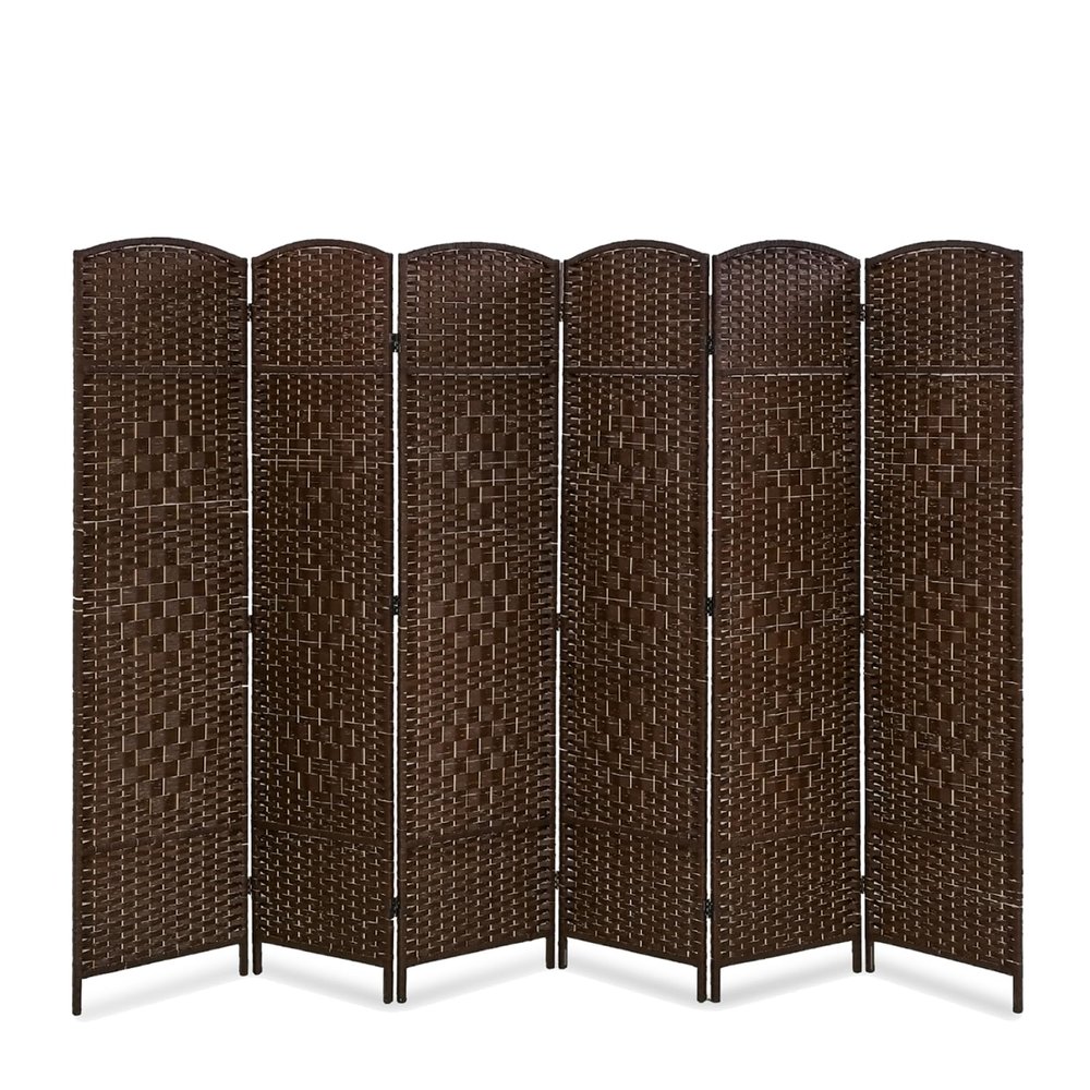 6 Panel Wood Room Divider, 6 Ft Tall Privacy Wall Divider Folding Wood Screen, Each Panel for Home Office Bedroom Restaurant, Best Home Foldable Screen, Light and Easy to Move 70.8" H  17.7" W Brown